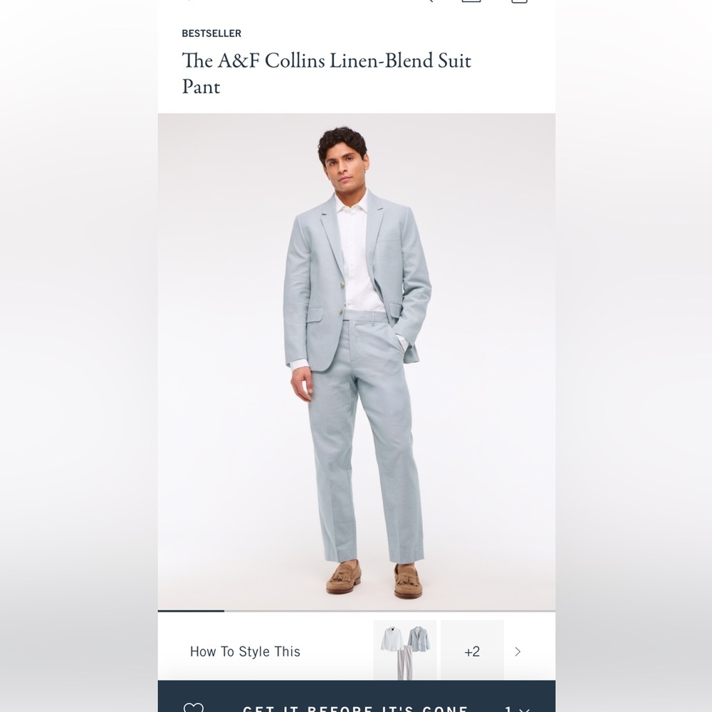 Abercrombie & Fitch Light Blue Suit